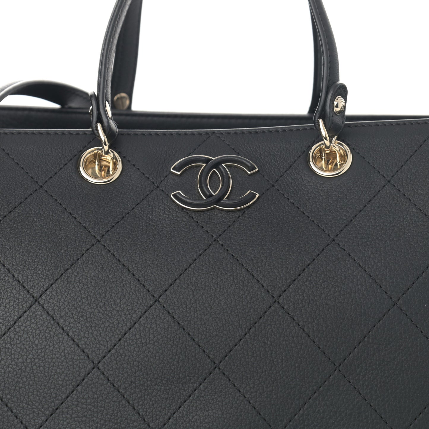 Bullskin Stitched Medium Shopping Bag Black