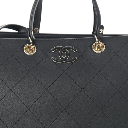 Chanel Bullskin Stitched Medium Shopping Bag Black 8 of 12