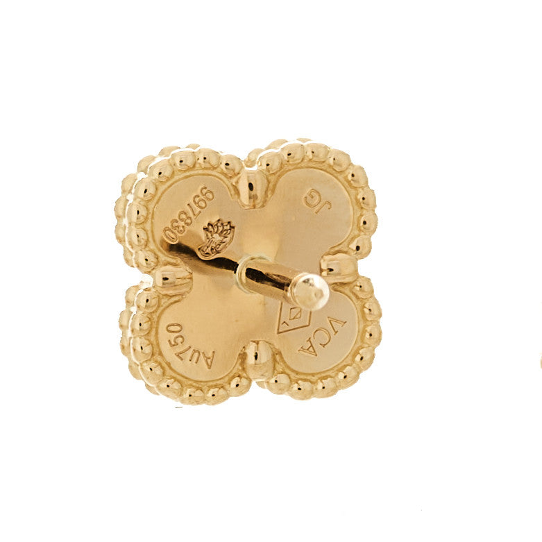 18K Yellow Gold Black Onyx Sweet Alhambra Earrings