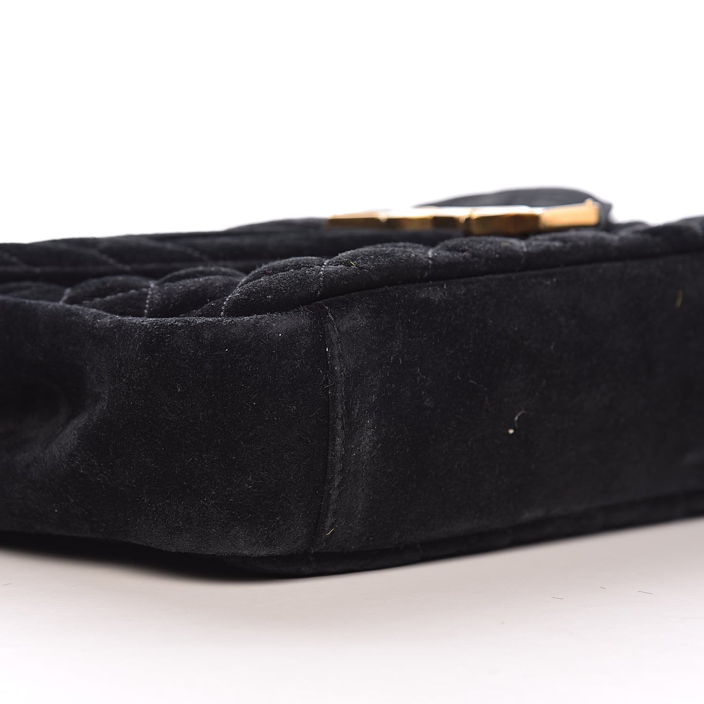 Suede Tri-Quilt Monogram Medium College Bag Black