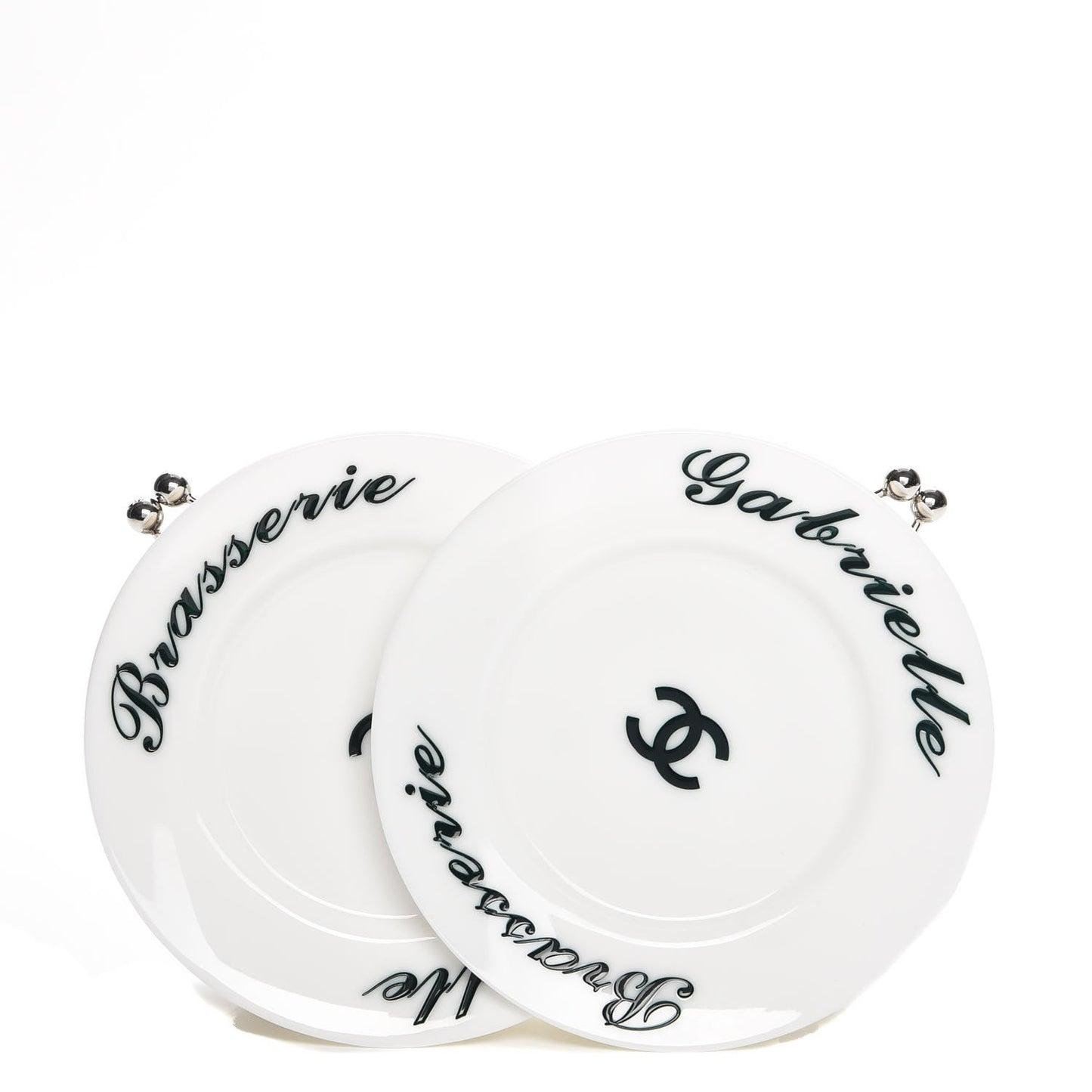 Plexiglass Brasserie Gabrielle Plates Minaudiere White