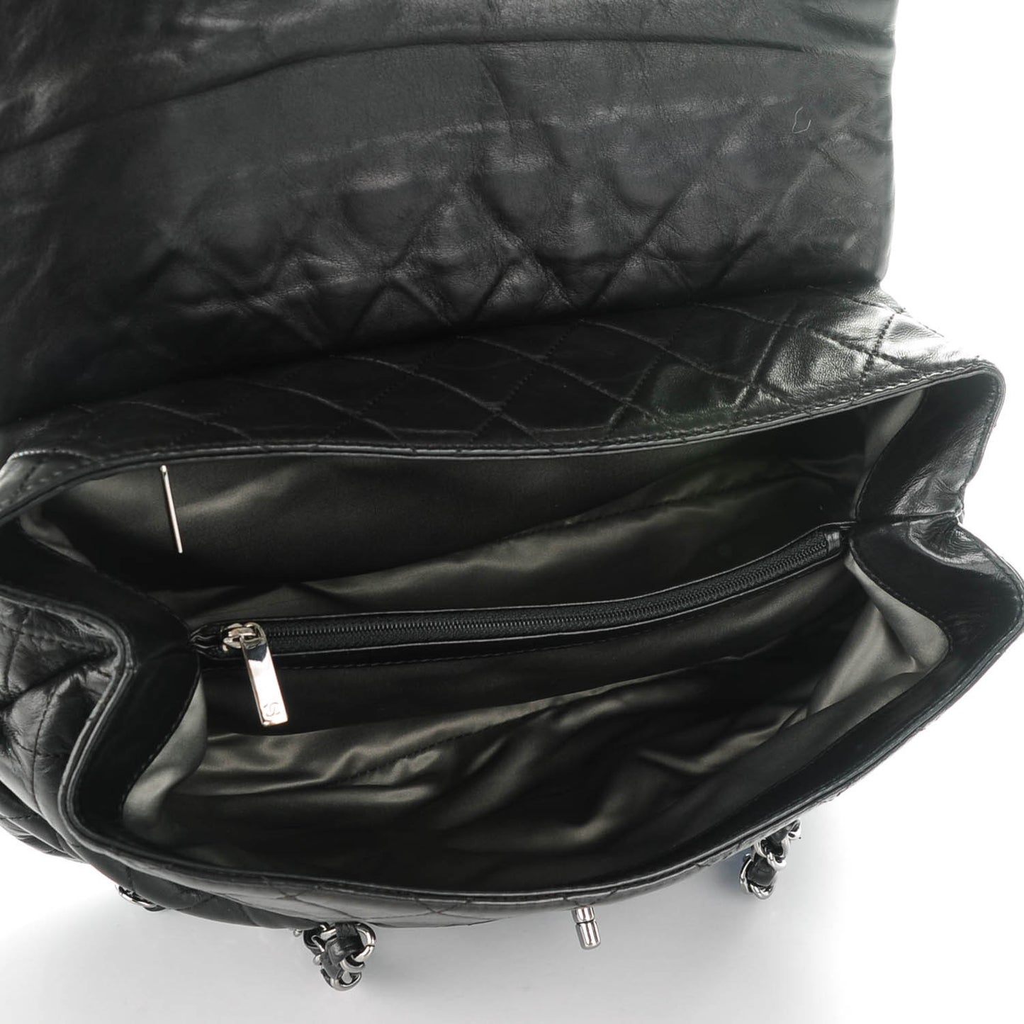 Lambskin Quilted Sharpei Flap Black