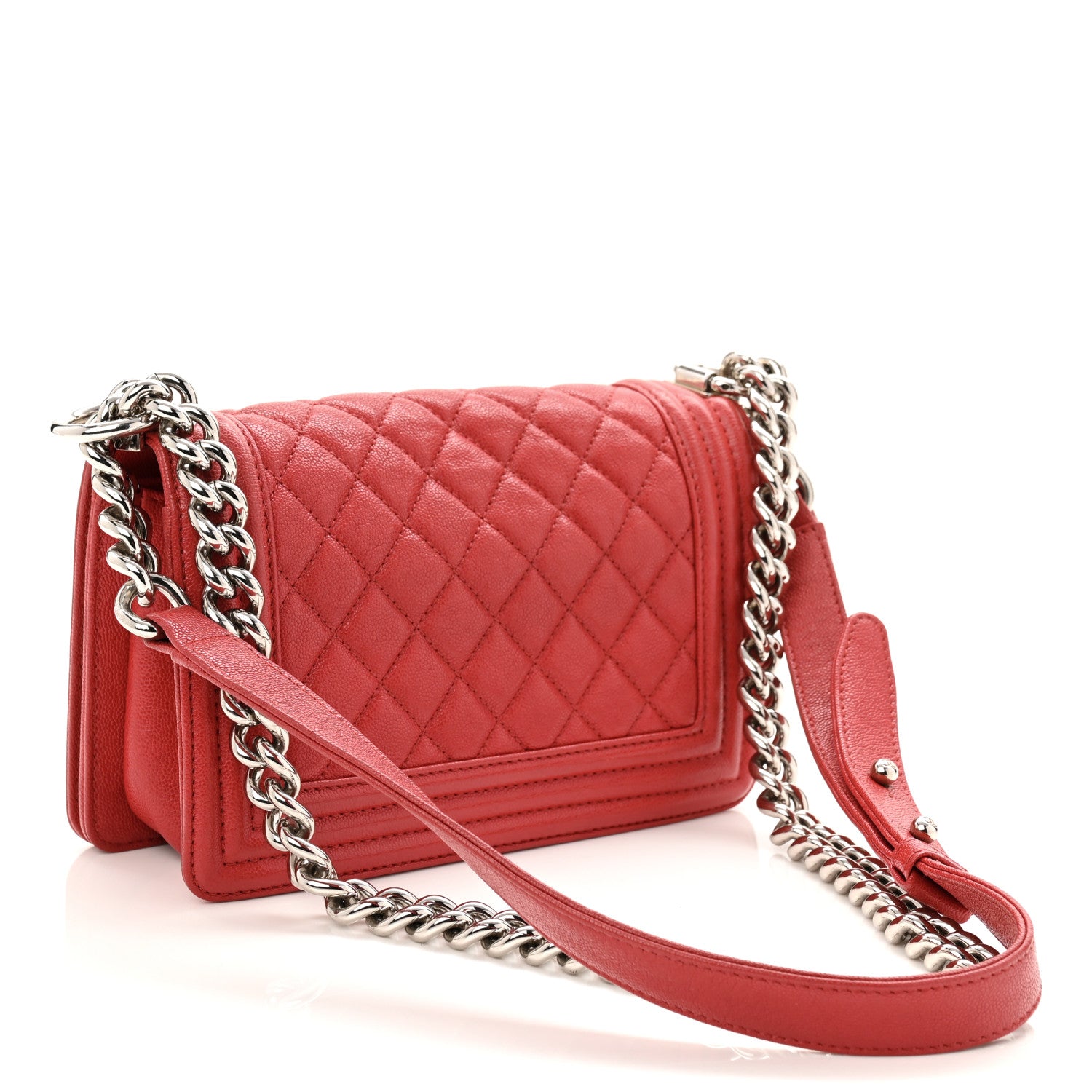 Chanel Caviar Quilted Small Boy Flap Red 3 of 11