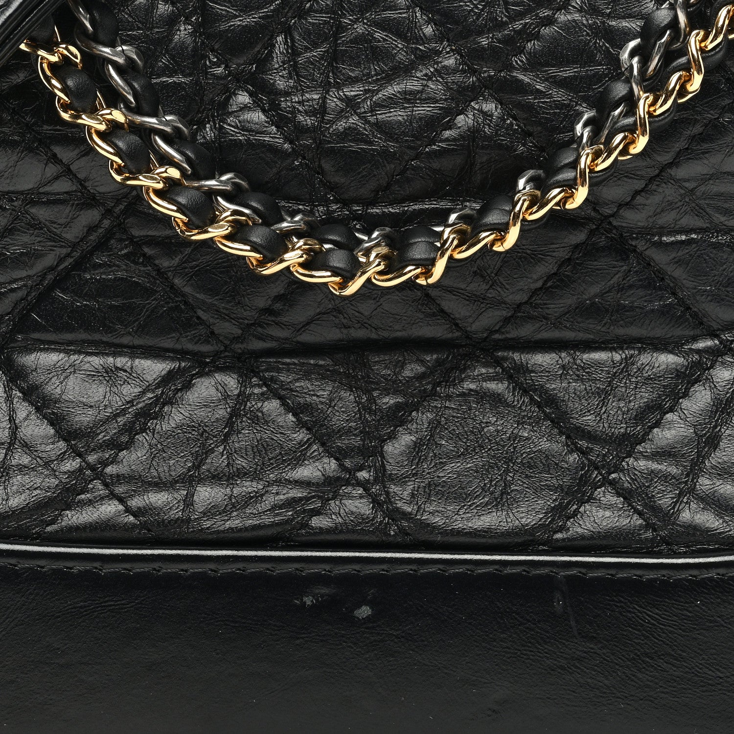 Chanel Aged Calfskin Quilted Small Gabrielle Hobo Black 10 of 12