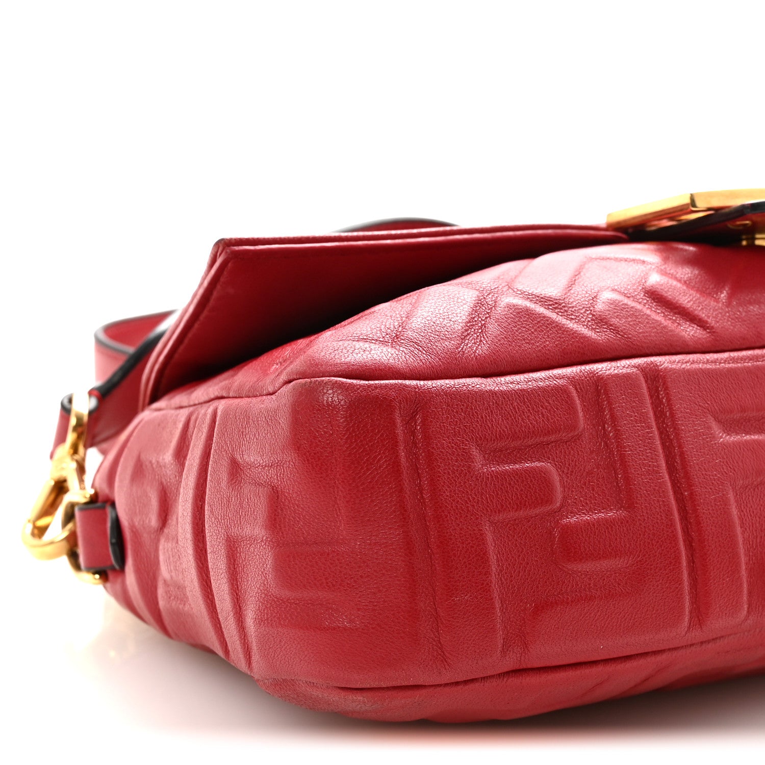 Fendi Nappa FF 1974 Embossed Baguette Fragola 9 of 10