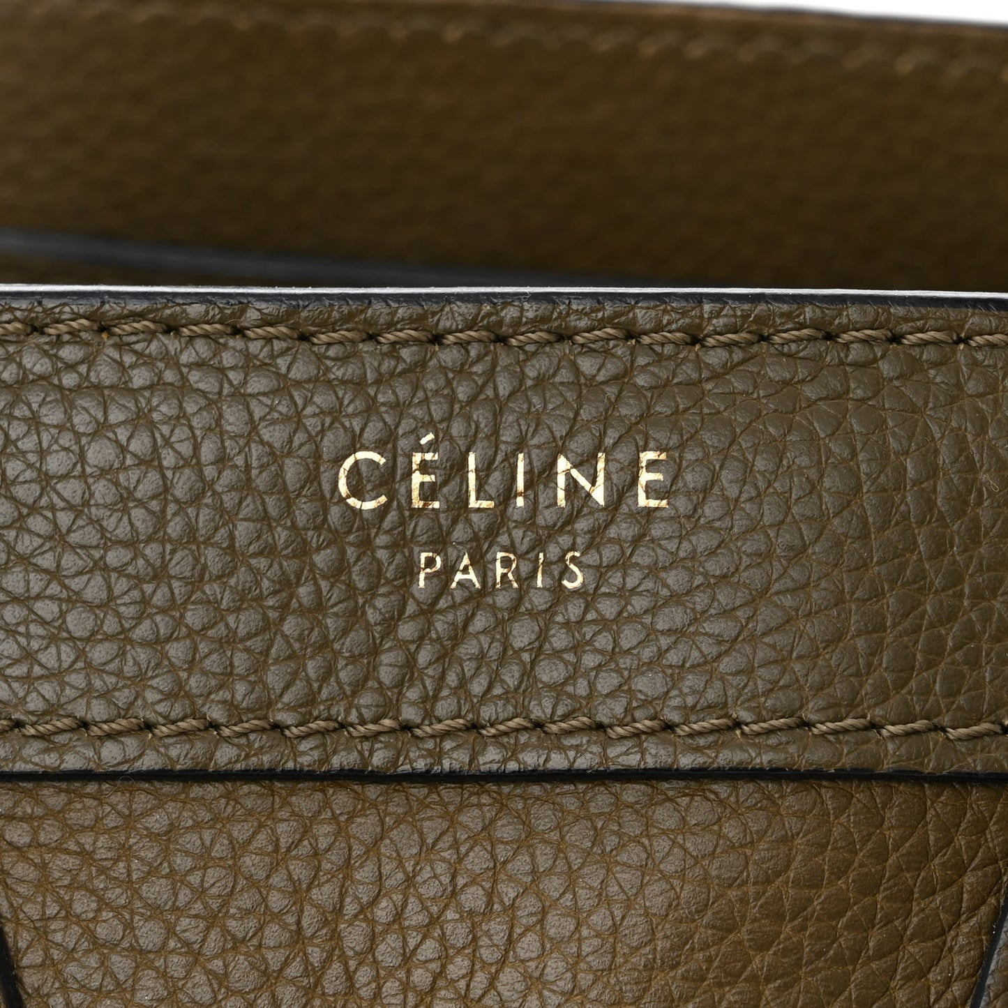 Drummed Calfskin Nano Luggage Dark Olive