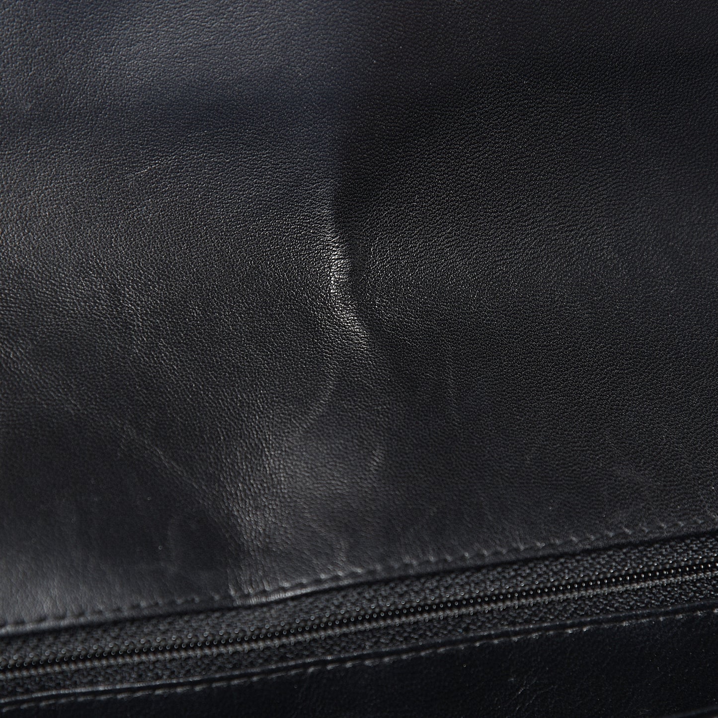 Distressed Patent Quilted Jumbo Single Flap Black