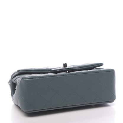 Chanel Caviar Quilted Mini Rectangular Flap Dark Green 3 of 10