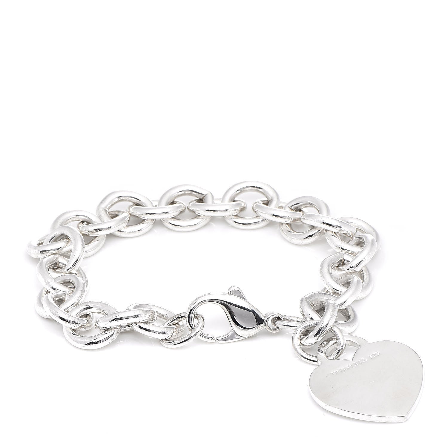 Tiffany Sterling Silver Heart Tag Charm Bracelet 1 of 5