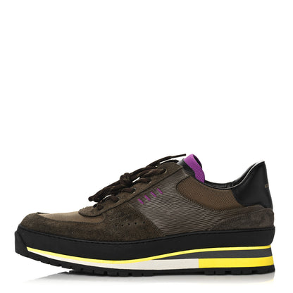 Louis Vuitton Epi Suede Mens Harlem Richelieu Sneakers 7.5 Brown Yellow 1 of 8