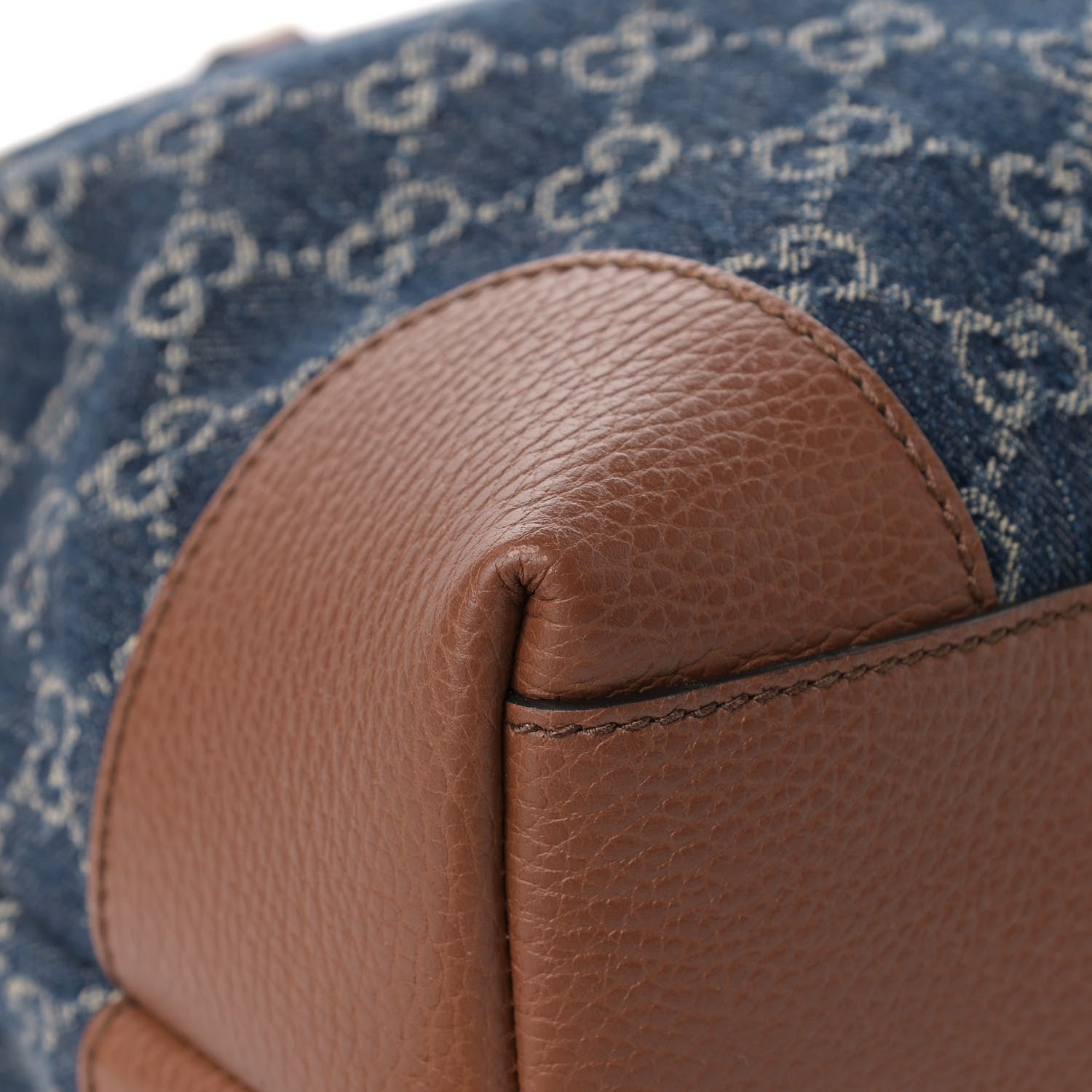 Gucci New Denim GG Monogram Medium Ophidia Shopping Tote Blue Tea Cuir 10 of 12