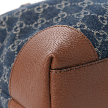 Gucci New Denim GG Monogram Medium Ophidia Shopping Tote Blue Tea Cuir 10 of 12