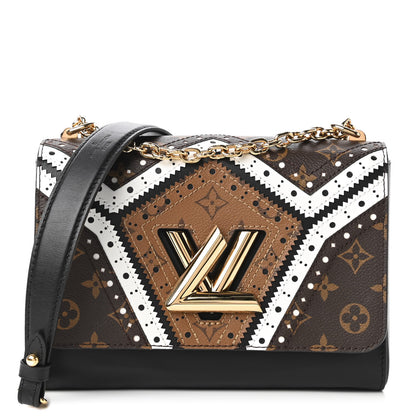 Louis Vuitton Veau Satin Monogram Twist Shoulder Bag MM Black 1 of 11
