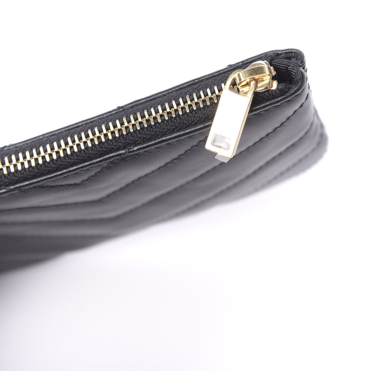Calfskin Matelasse Monogram Key Pouch Black