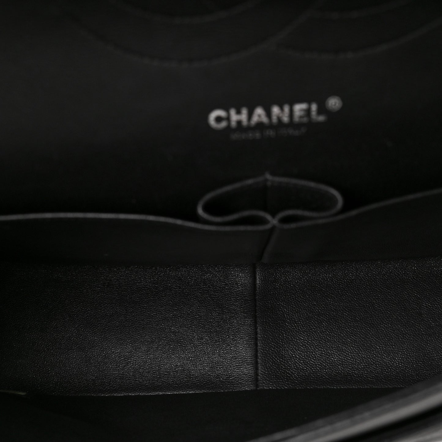Crumpled Calfskin Quilted Jumbo Double Flap So Black