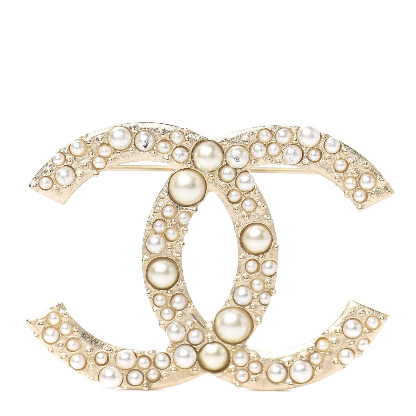 Pearl CC Brooch Gold
