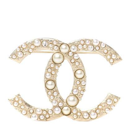 Chanel Pearl CC Brooch Gold 1 of 4