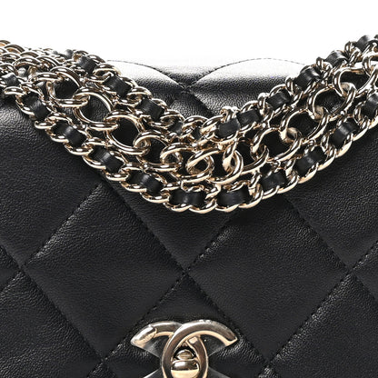 Chanel Lambskin Quilted Mini Chain Rows Flap Black 8 of 11
