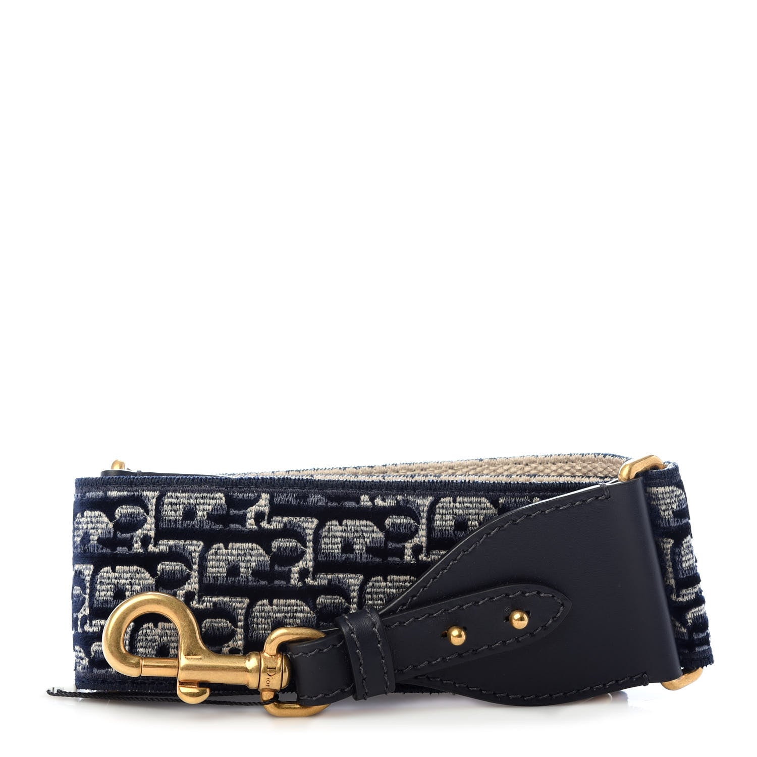 Christian Dior Velvet Oblique Shoulder Strap Blue 1 of 6