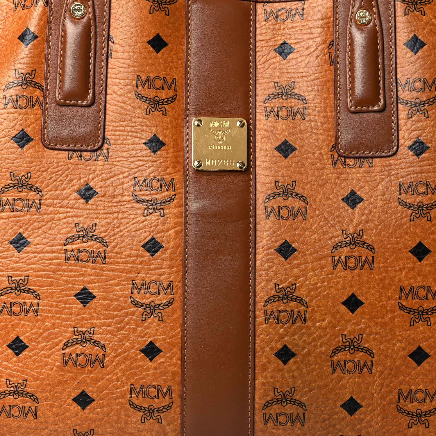 MCM Visetos Medium Liz Reversible Shopper Tote Cognac 7 of 21