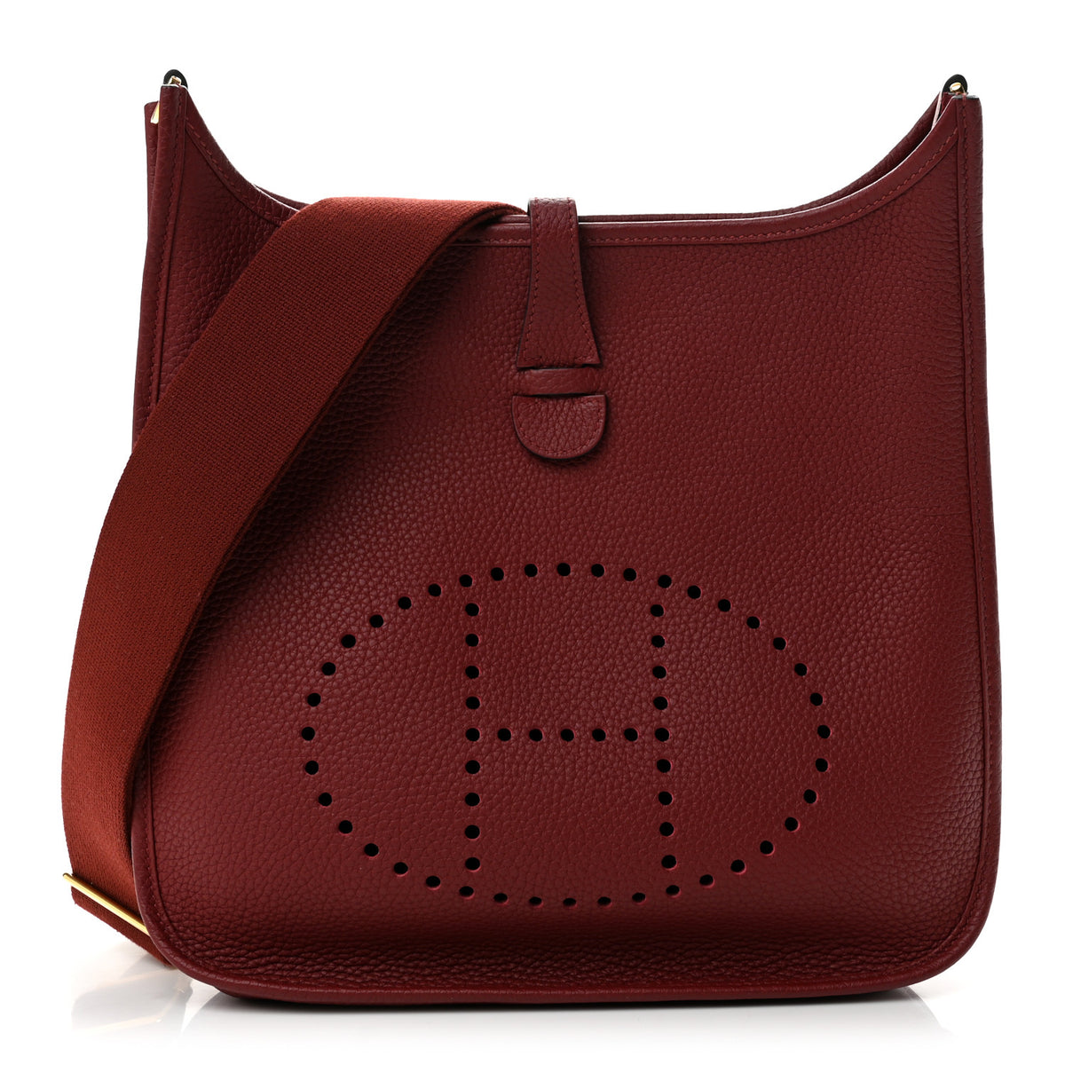 Hermes Taurillon Clemence Evelyne III PM Rouge H 1 of 12