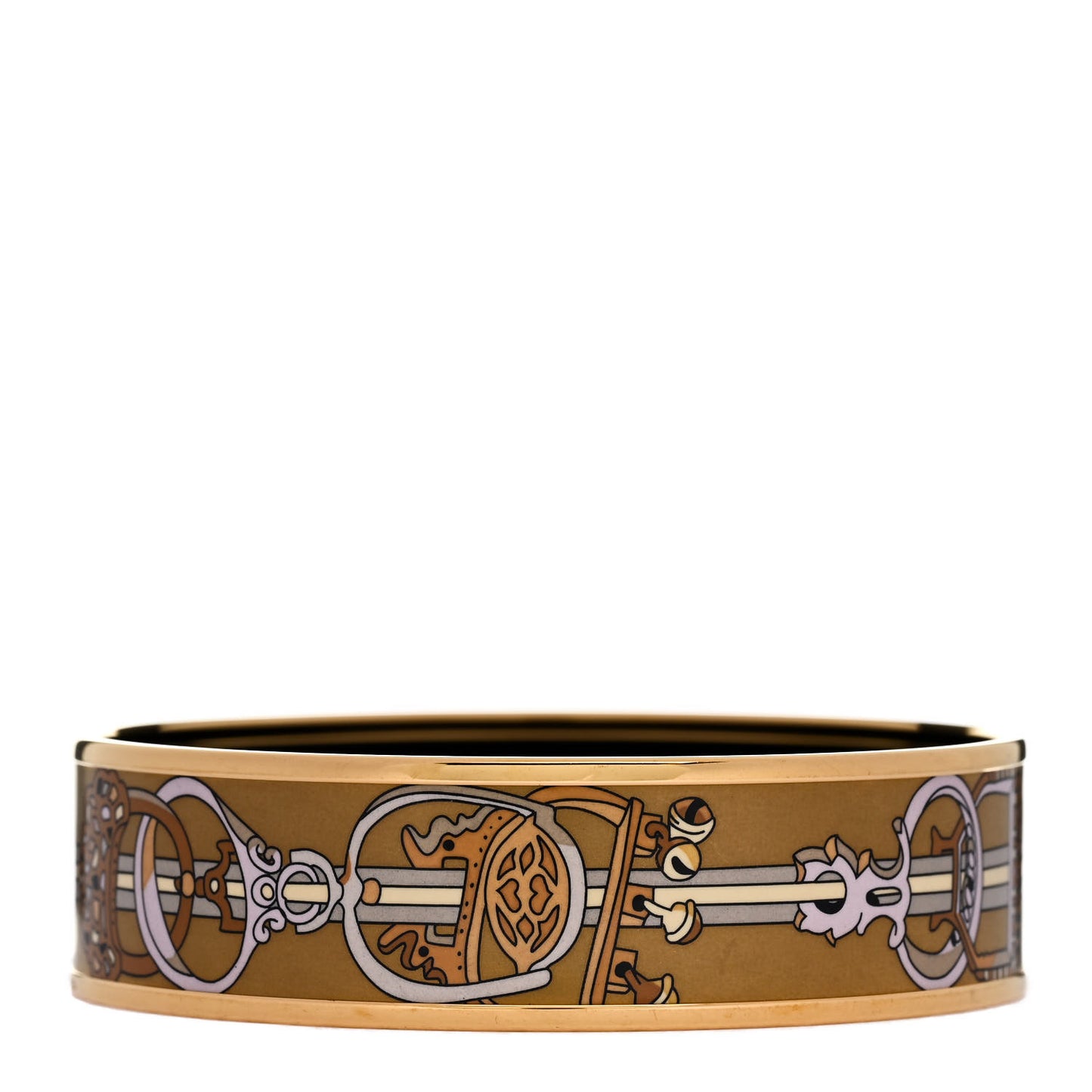 Enamel Printed Wide Concours D'Etriers Bracelet 70