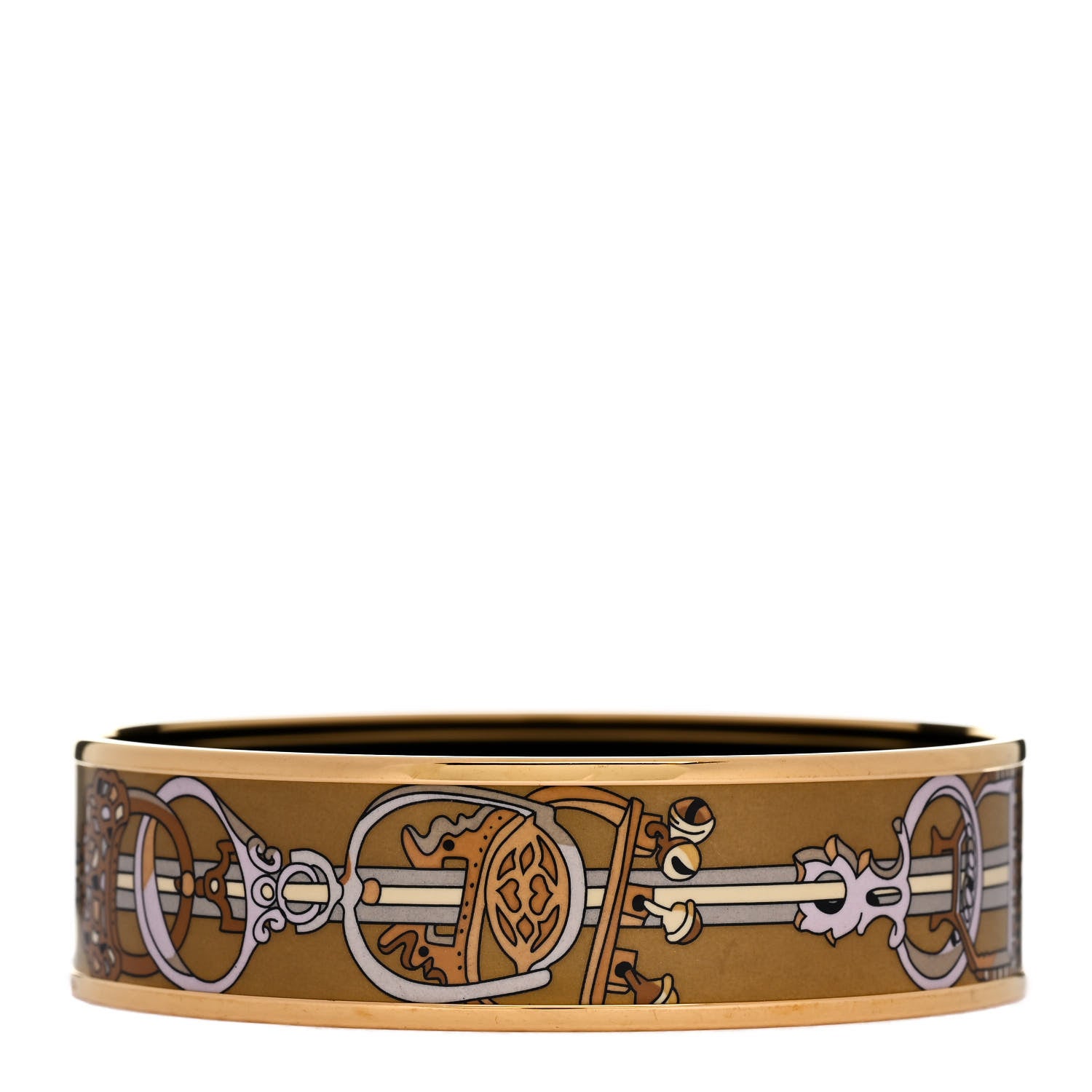 Hermes Enamel Printed Wide Concours D'Etriers Bracelet 70 3 of 6