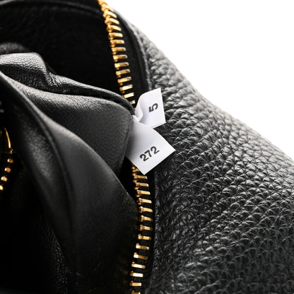 Prada Vitello Daino Soft Zippered Hobo Shoulder Bag Black 7 of 11