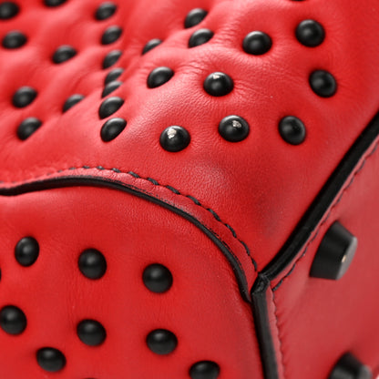 Christian Dior Ultra Matte Calfskin Studded Mini Supple Lady Dior Red Black 19 of 23