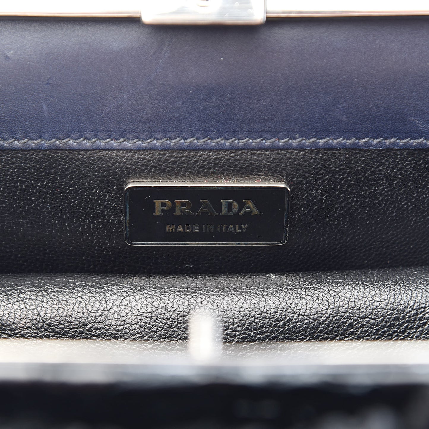 Shiny Crocodile Framed Bag Black