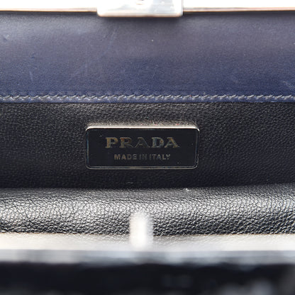 Prada Shiny Crocodile Framed Bag Black 6 of 15