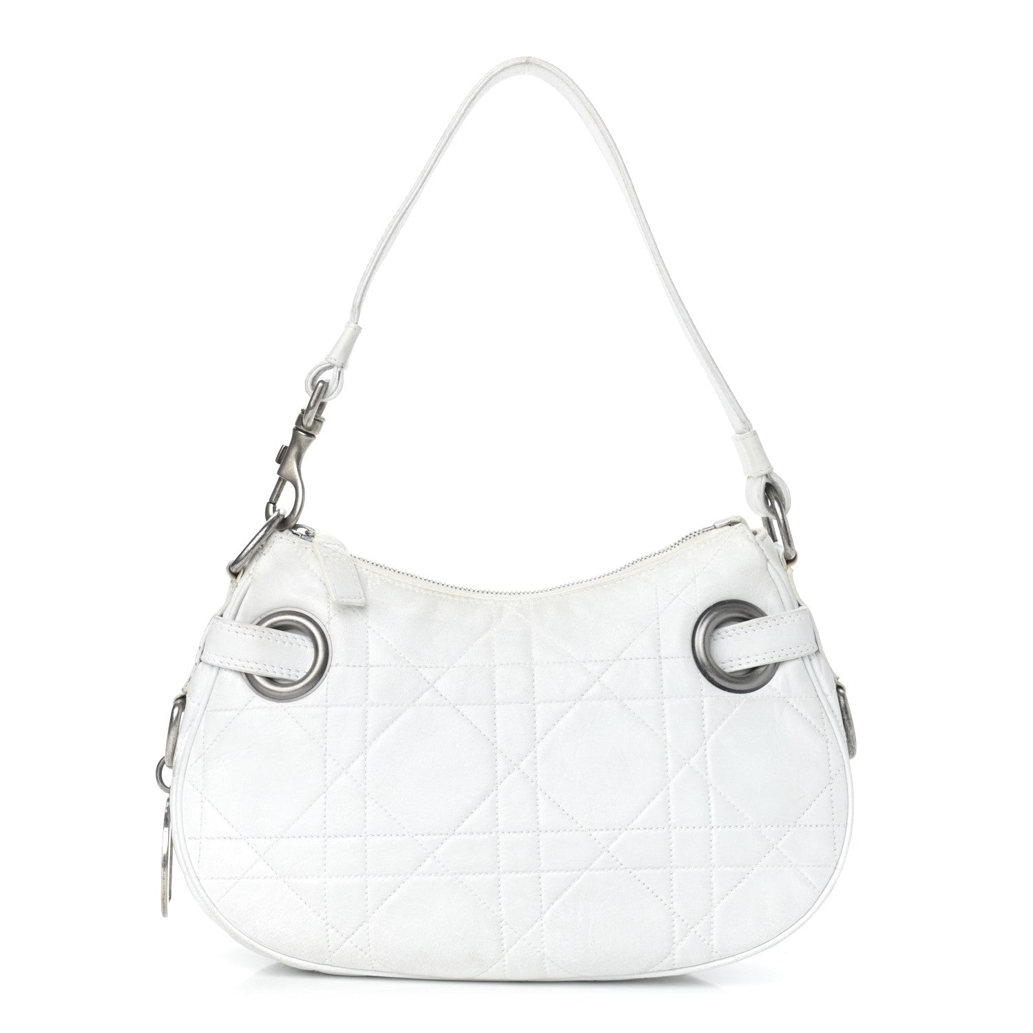 Christian Dior Lambskin Cannage Small Hobo White 1 of 18
