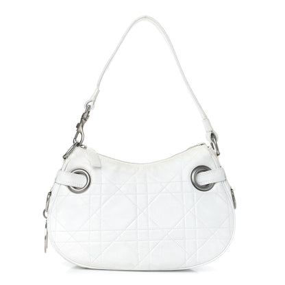Christian Dior Lambskin Cannage Small Hobo White 1 of 18