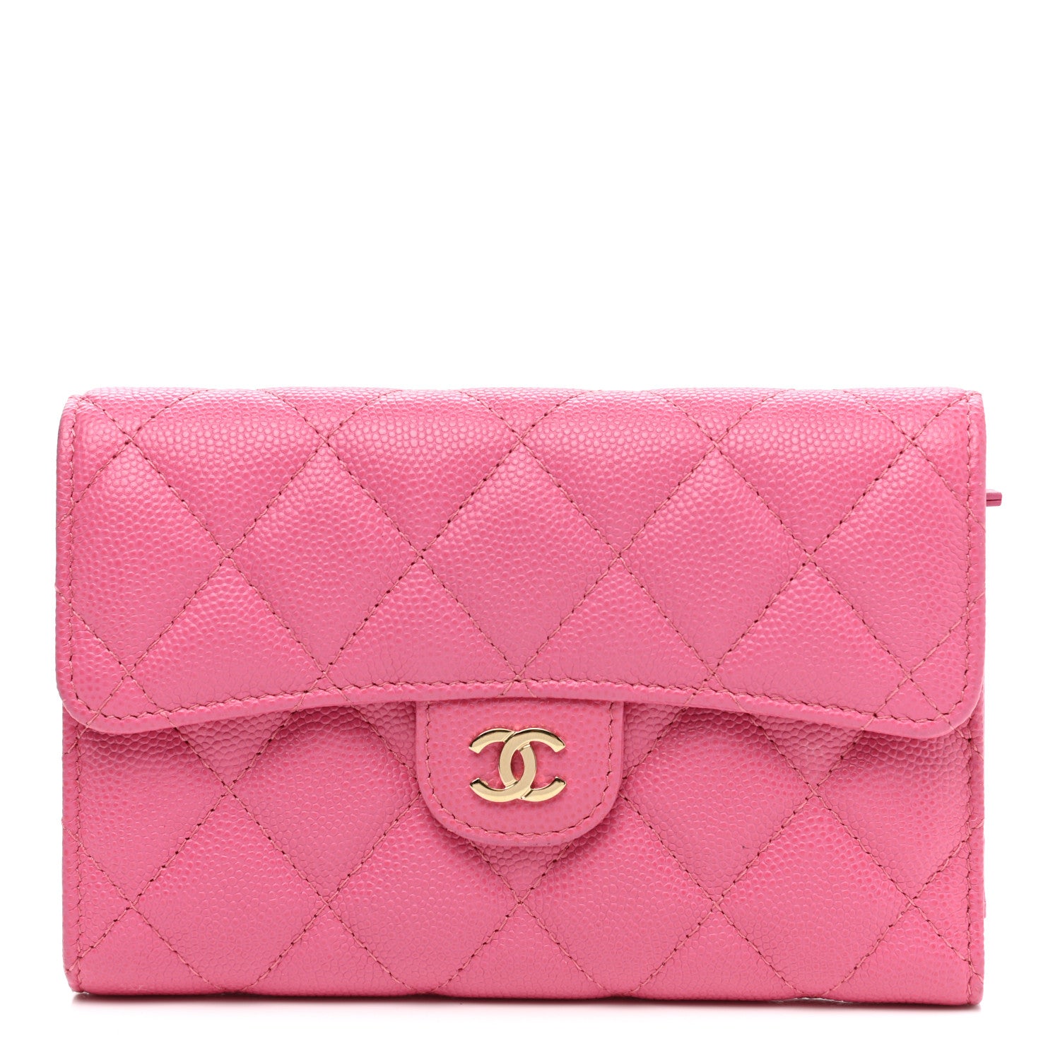 Chanel Caviar Quilted Medium Flap Wallet Pink 1 of 7