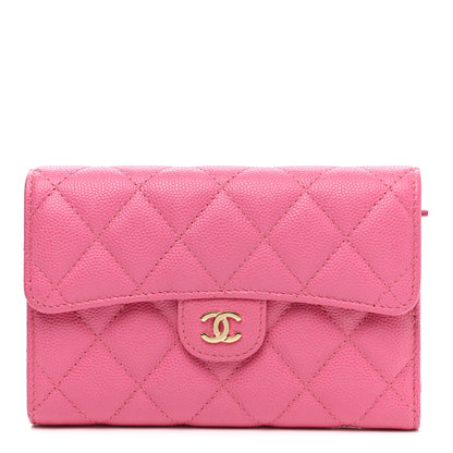 Chanel Caviar Quilted Medium Flap Wallet Pink 1 of 7