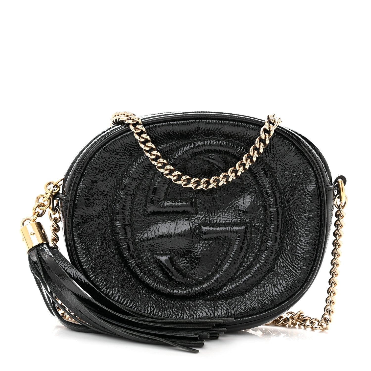 Gucci Patent Mini Soho Chain Bag Black 1 of 12