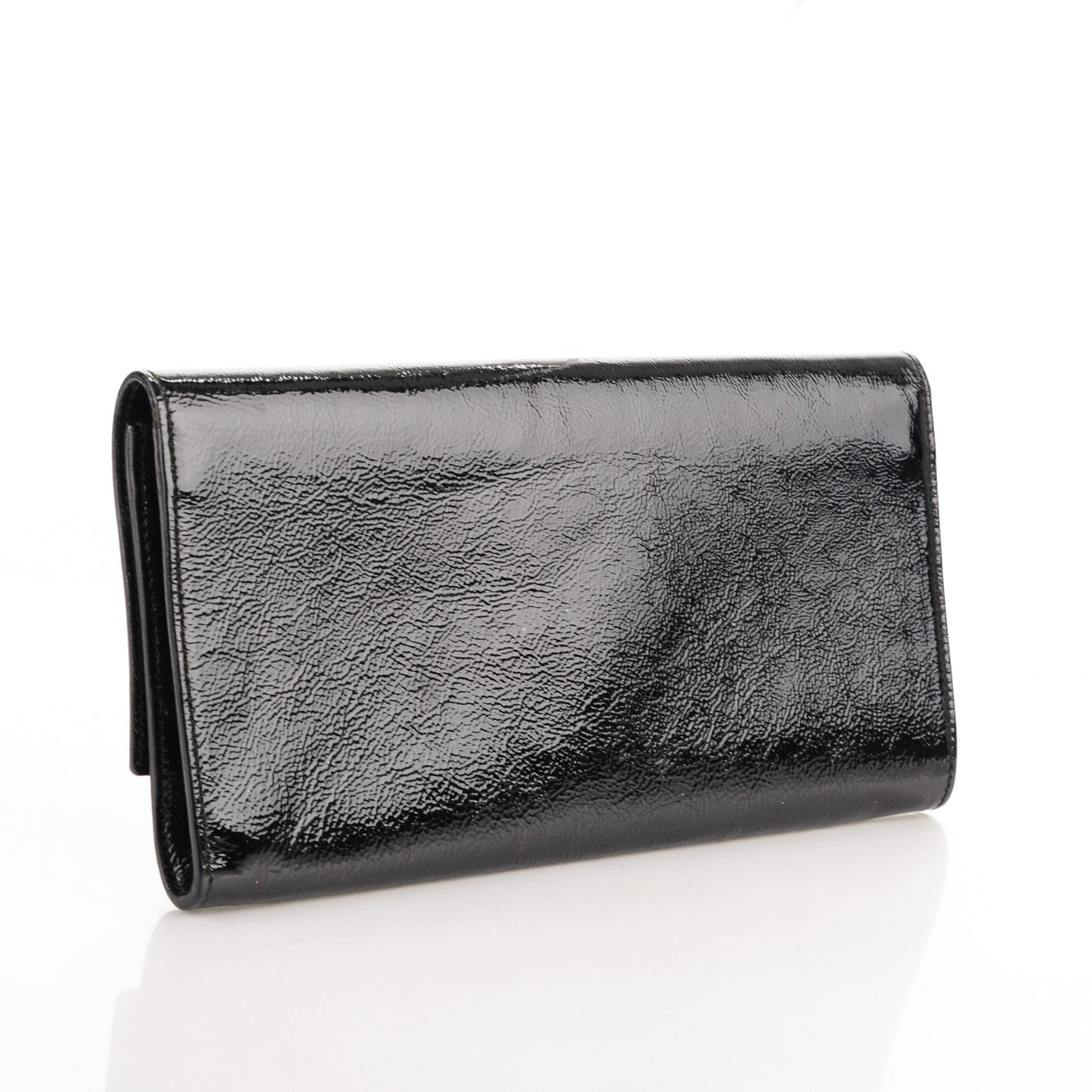 Textured Patent Monogram Small Belle De Jour Clutch Black