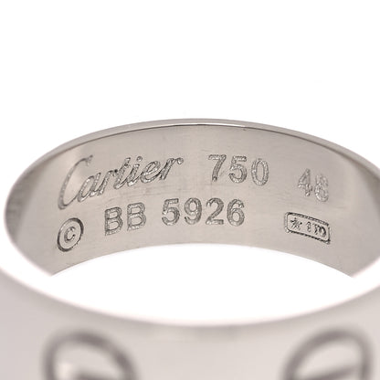 Cartier 18K White Gold 5.5mm LOVE Ring 48 4.5 4 of 4
