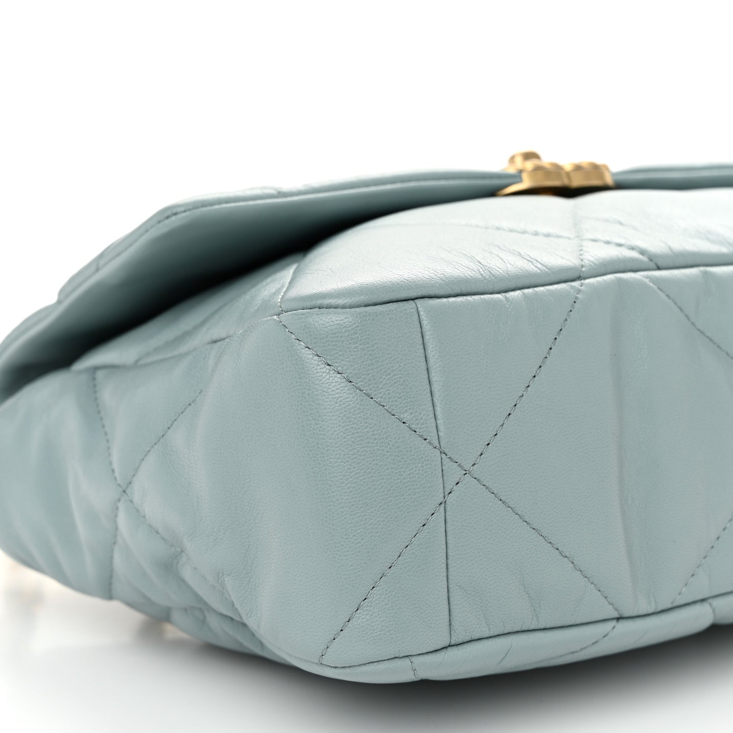 Lambskin Quilted Large Chanel 19 Flap Light Blue