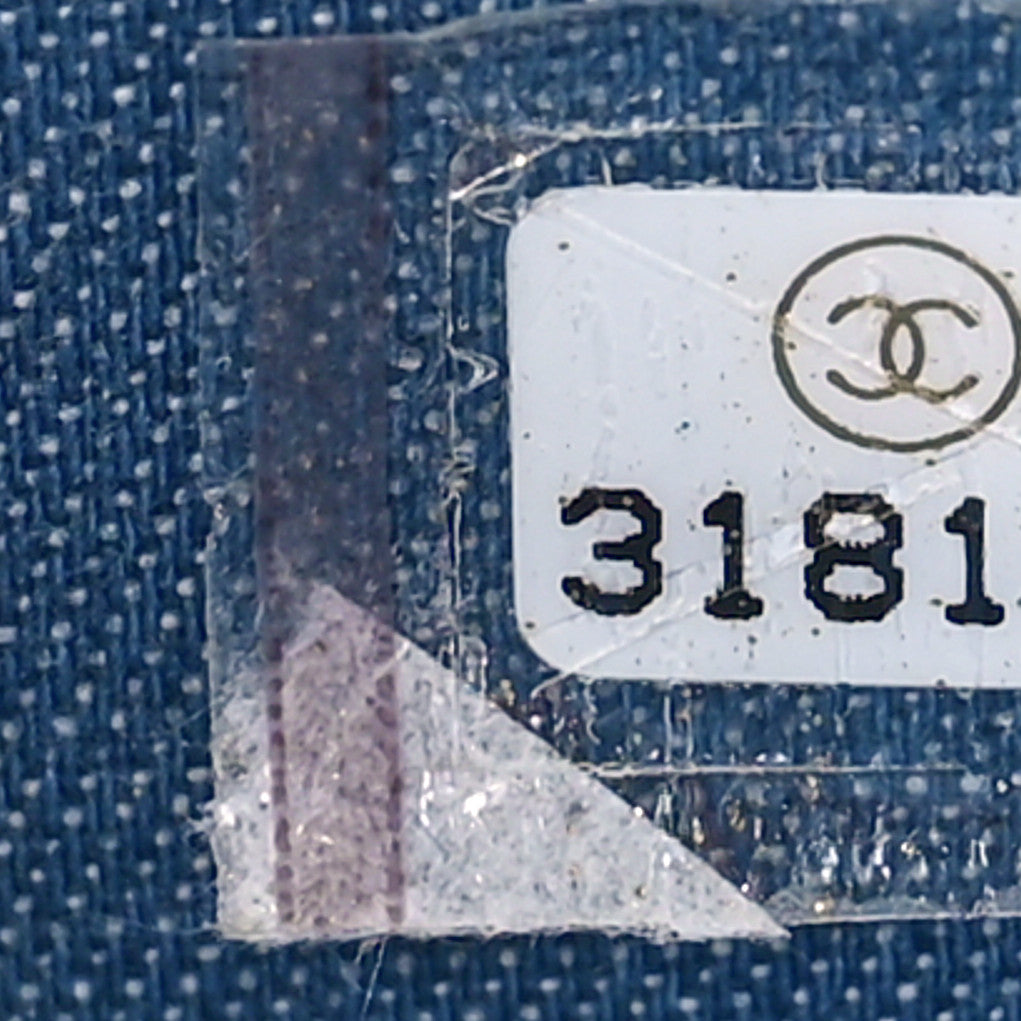 Chanel Denim Quilted CC Pearl Crush Clutch With Chain Blue 7 of 10