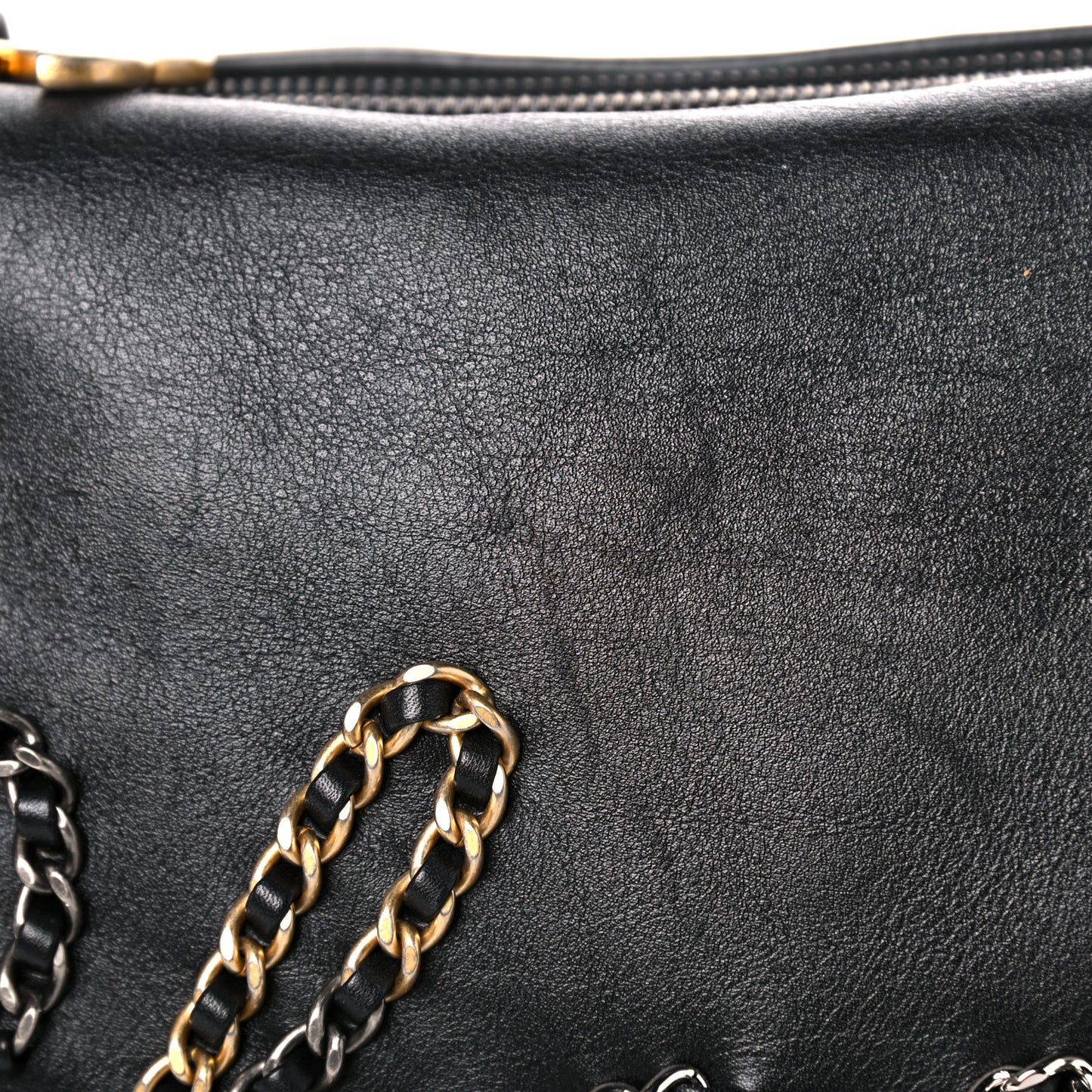 Calfskin Chain 20s Signature Hobo Black