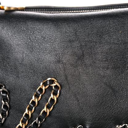 Chanel Calfskin Chain 20s Signature Hobo Black 14 of 14