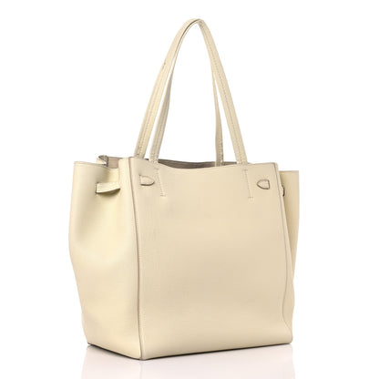 Celine Soft Grained Calfskin Small Belt Cabas Phantom Chalk 3 of 16