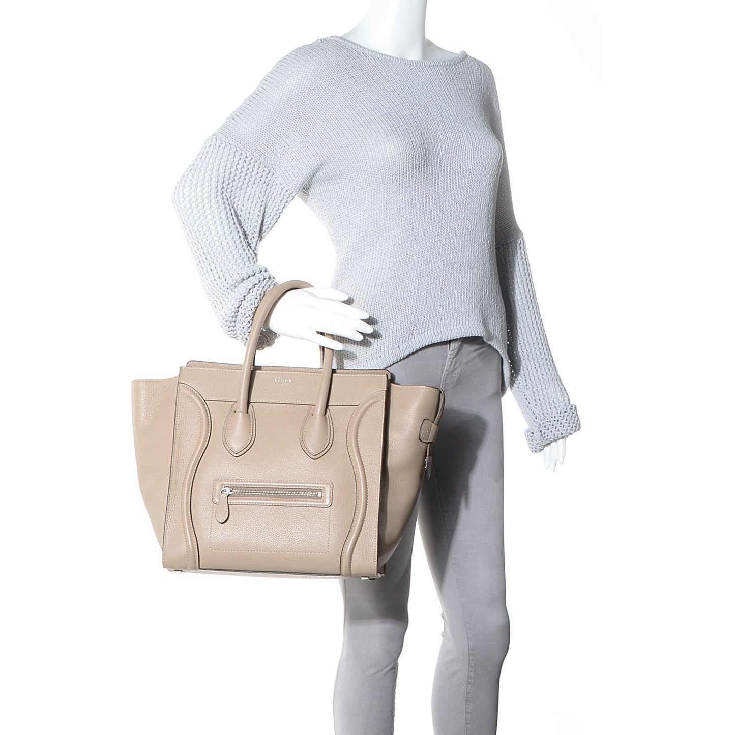 Drummed Calfskin Mini Luggage Dune