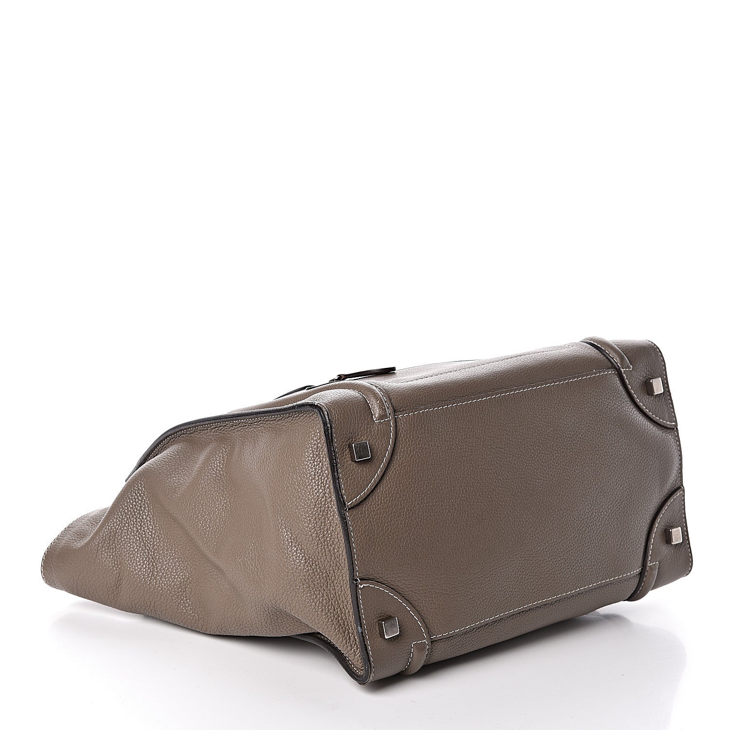 Celine Drummed Calfskin Mini Luggage Souris 4 of 9