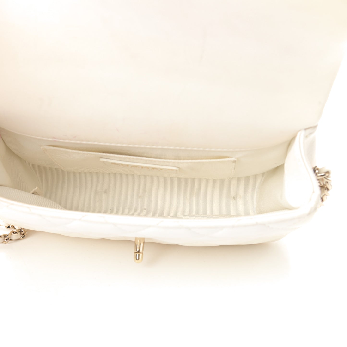Lambskin Quilted Small My Precious Flap White