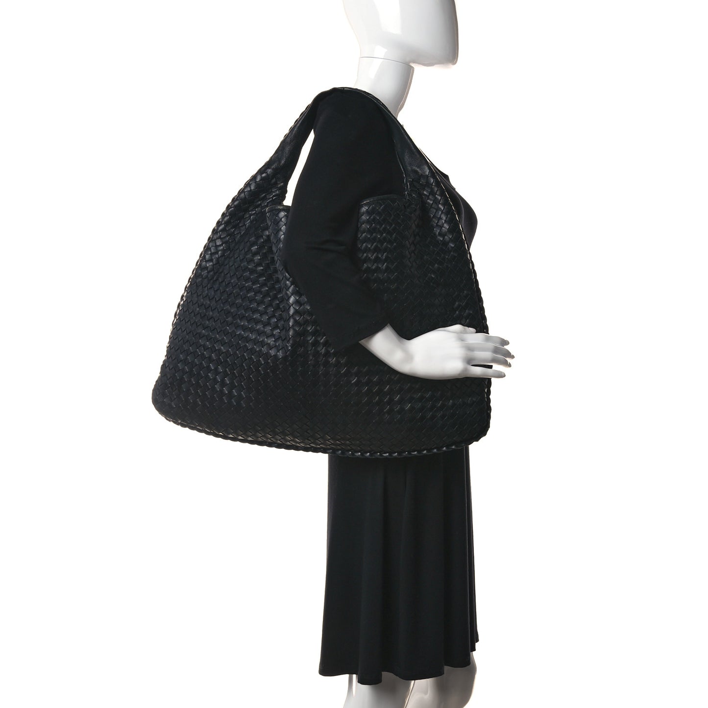 Nappa Intrecciato Maxi Veneta Hobo Black