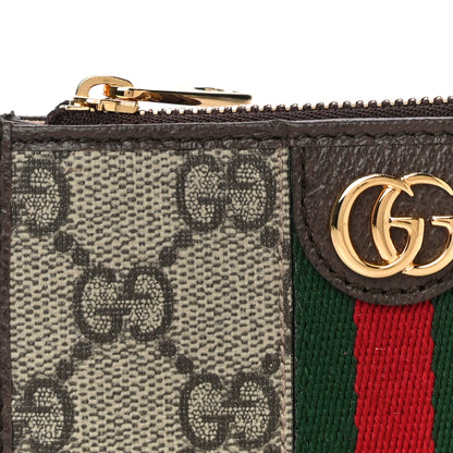 Gucci GG Supreme Monogram Web Ophidia Zip Card Case Brown 8 of 11