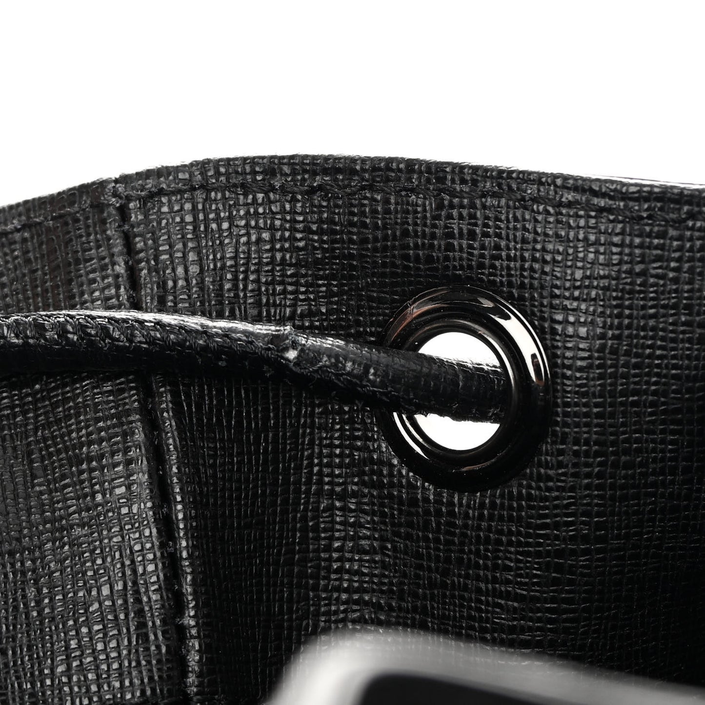 Saffiano Diag Backpack Black White
