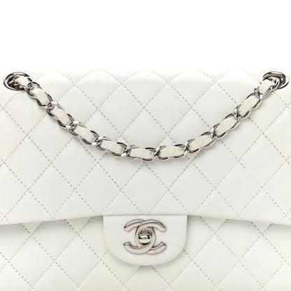Chanel Caviar Quilted Medium Double Flap White 8 of 13